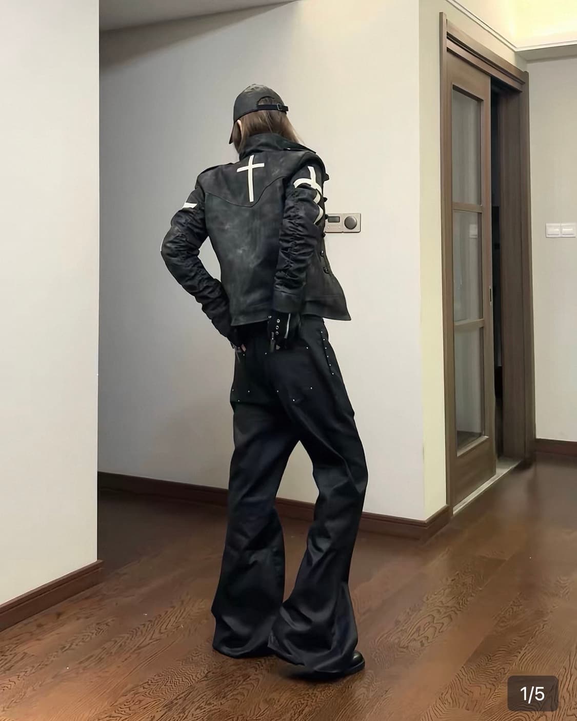 DETW 크로스 더블 버튼 블랙 자켓 나폴레옹 자켓 상품이미지6