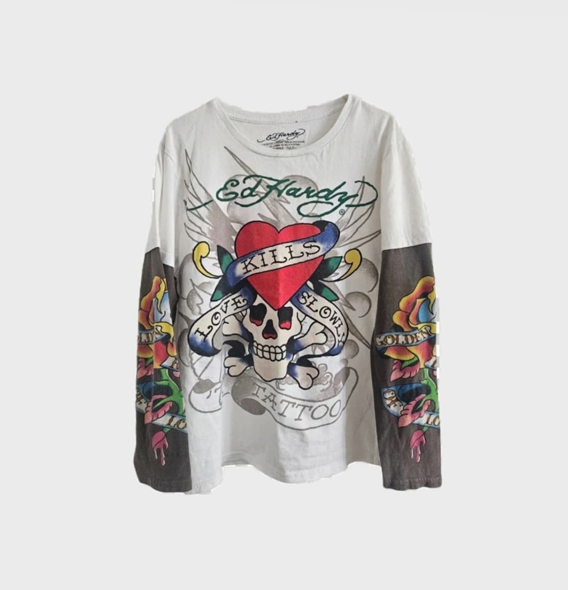 Ed hardy 에드하디 로고 티셔츠 롱슬리브리스 상품이미지1