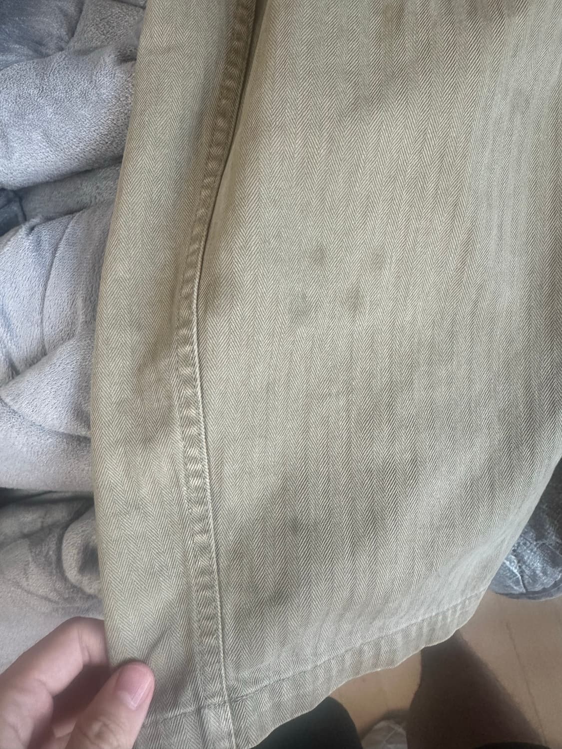 캐피탈 설퍼라이즈드 헤링본 이지 베이커 팬츠 스터드 리메이크 카키 상품이미지2