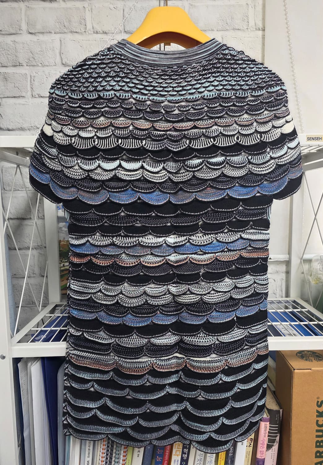 미쏘니 여성 니트반팔티 55~슬림66 스캘럽 니트 WM42 상품이미지4