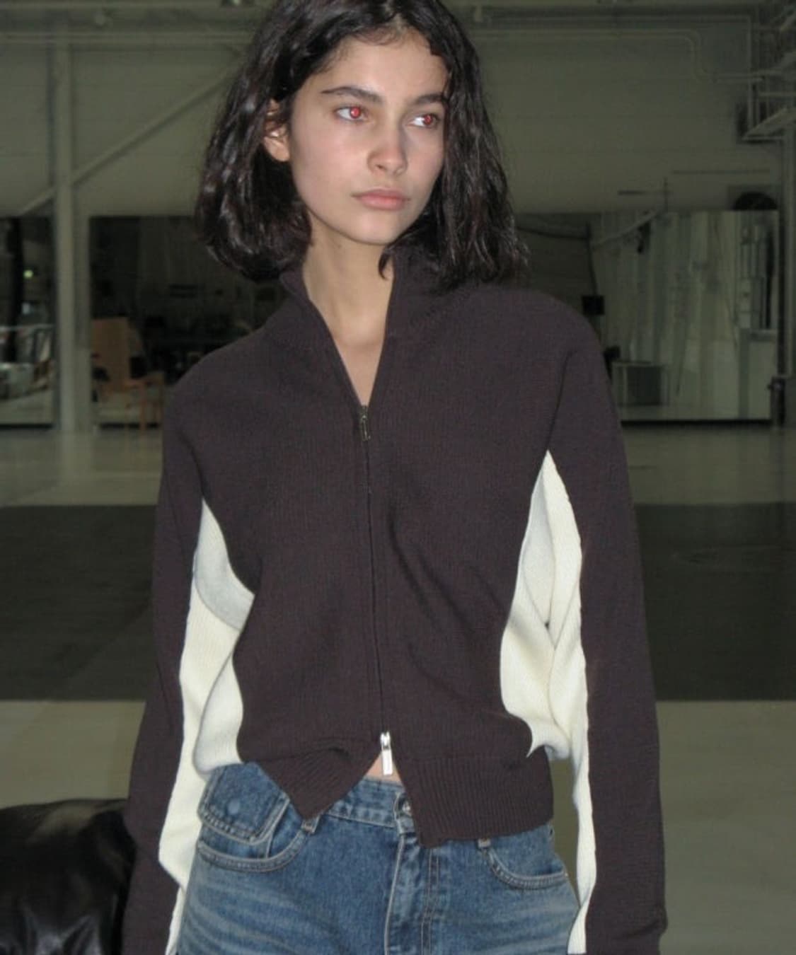 스튜디오테이블 CURVED TWO TONE WOOL ZIP-UP 상품이미지9