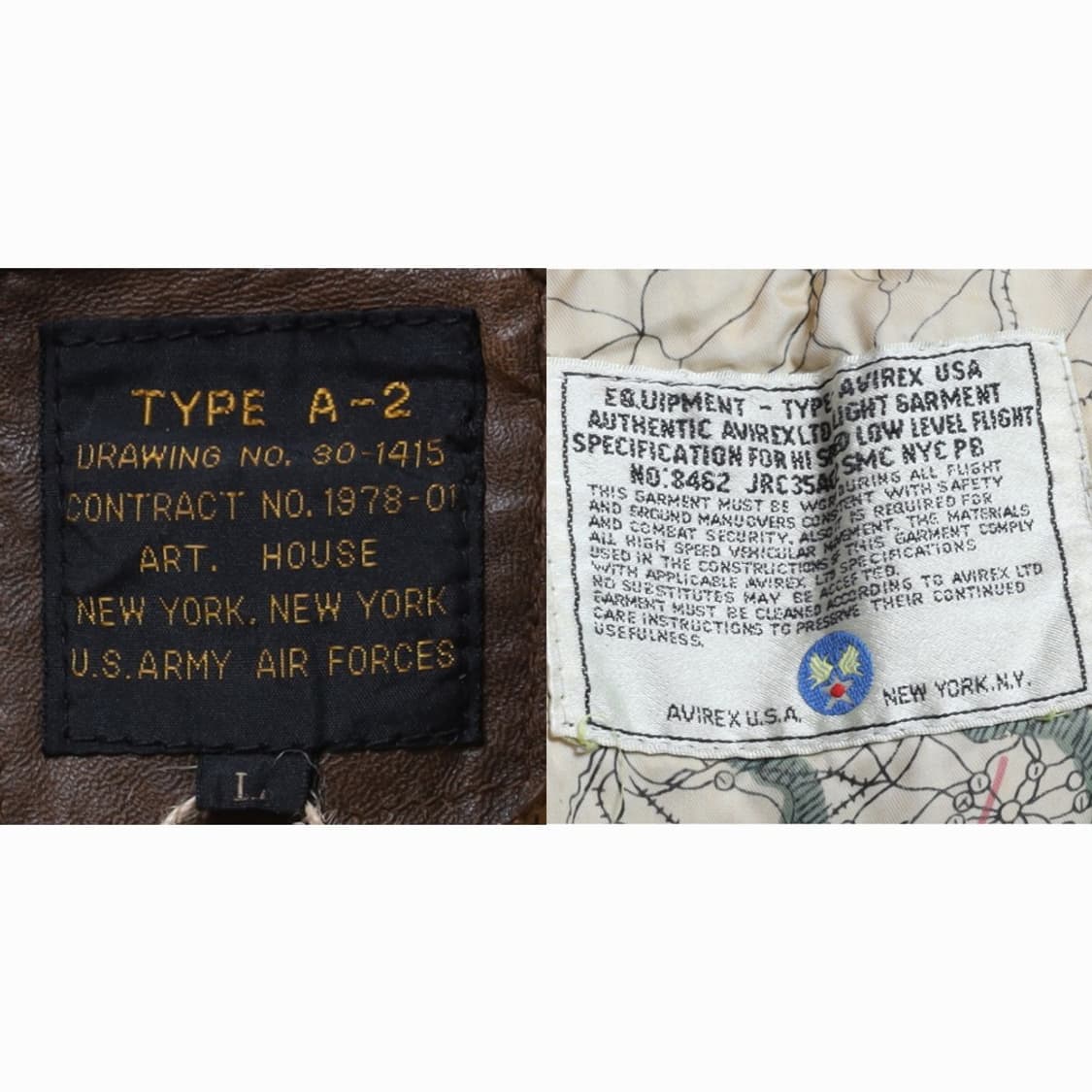 아비렉스 Avirex A2 Leather Flight Jacket 
 상품이미지10