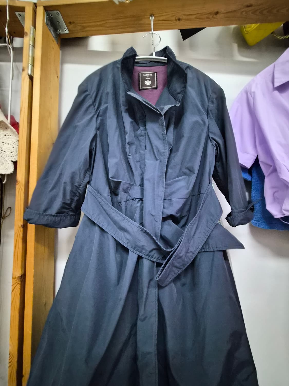 샤틴 셔링 5~7부 트렌치코트 상품이미지4