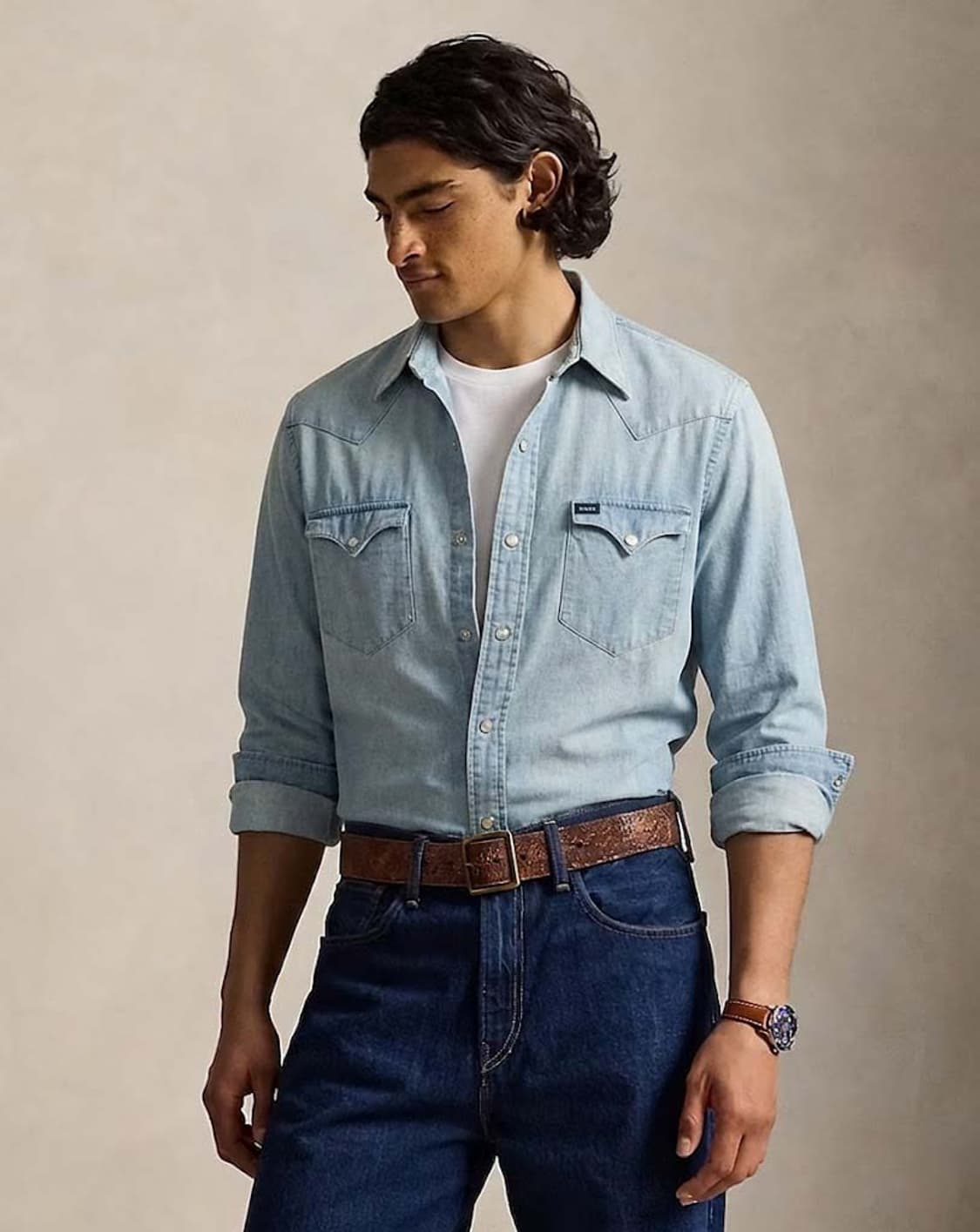 폴로 랄프로렌 콘초 인디언헤드 사우스 웨스턴 데님셔츠 상품이미지5