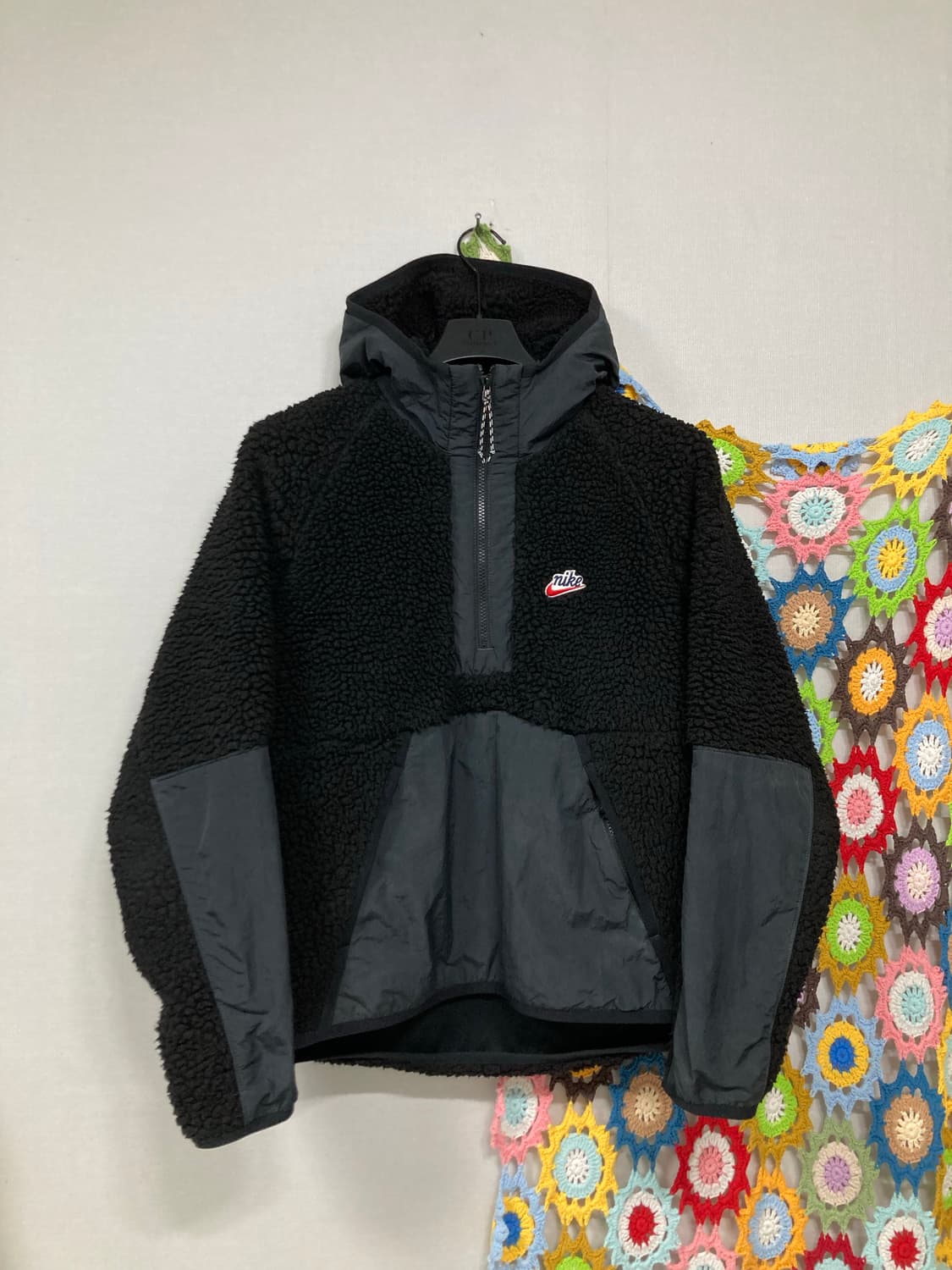 나이키 헤리티지 쉐르파 뽀글이 플리스 반집업 아노락 _ 블랙 상품이미지2