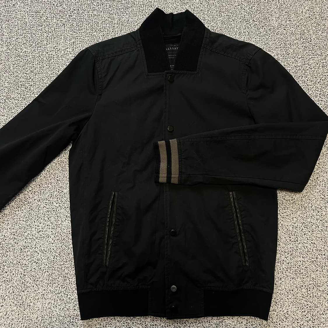 AllSaints Minimal black Varsity Jacket 상품이미지2