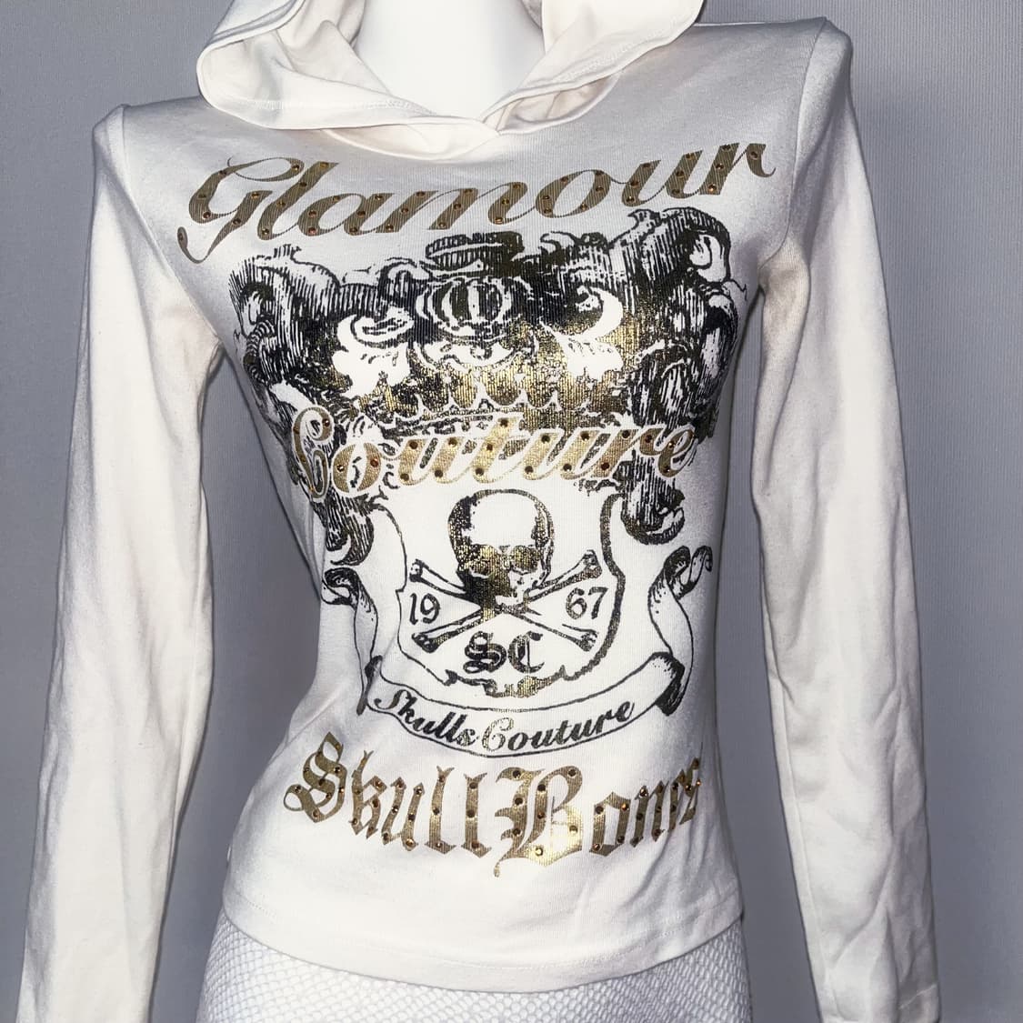 Skull & Bones  00‘s 갸루 와투케 페어리 그런지 스컬 후드 상품이미지1