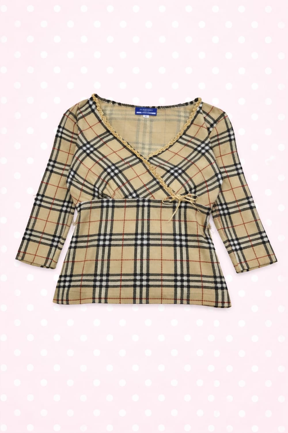 버버리 블루라벨 노바 체크 브이넥 슬리브 상품이미지1