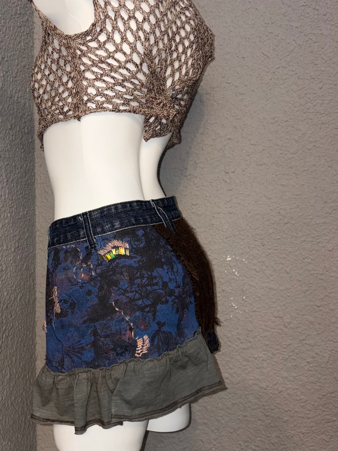 자수 데님 스커트 상품이미지5