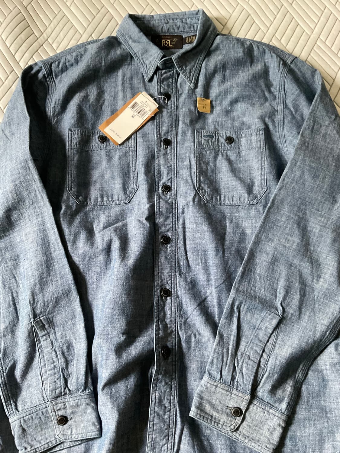 RRL 더블알엘 인디고 샴브레이 워크셔츠 M 상품이미지3
