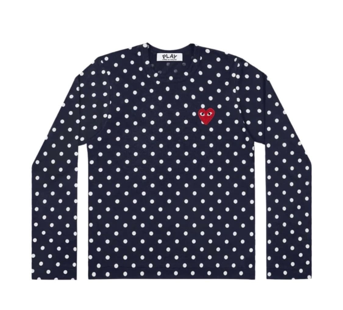 꼼데가르송 도트 무늬 롱슬리브 네이비 s 사이즈 상품이미지1
