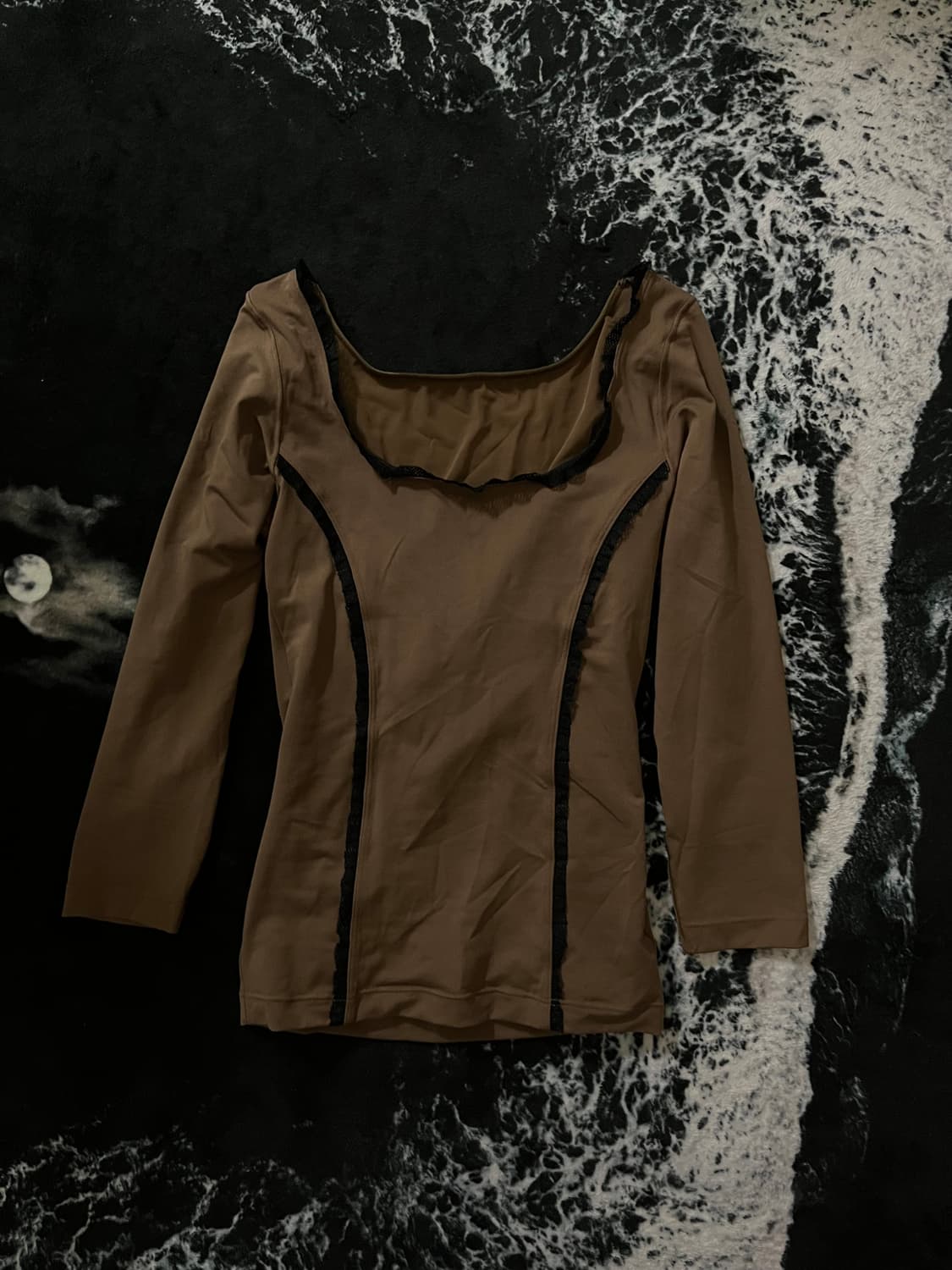 레이스 스퀘어넥 긴팔티 상품이미지1