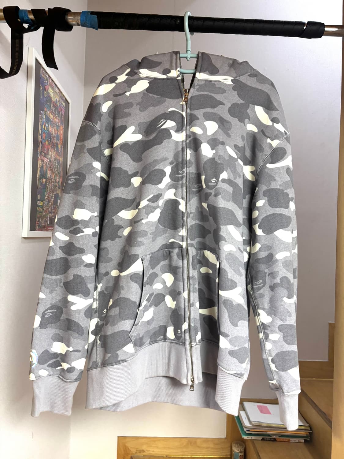 베이프 시티 카모 샤크 풀 집 후드 그레이 상품이미지2