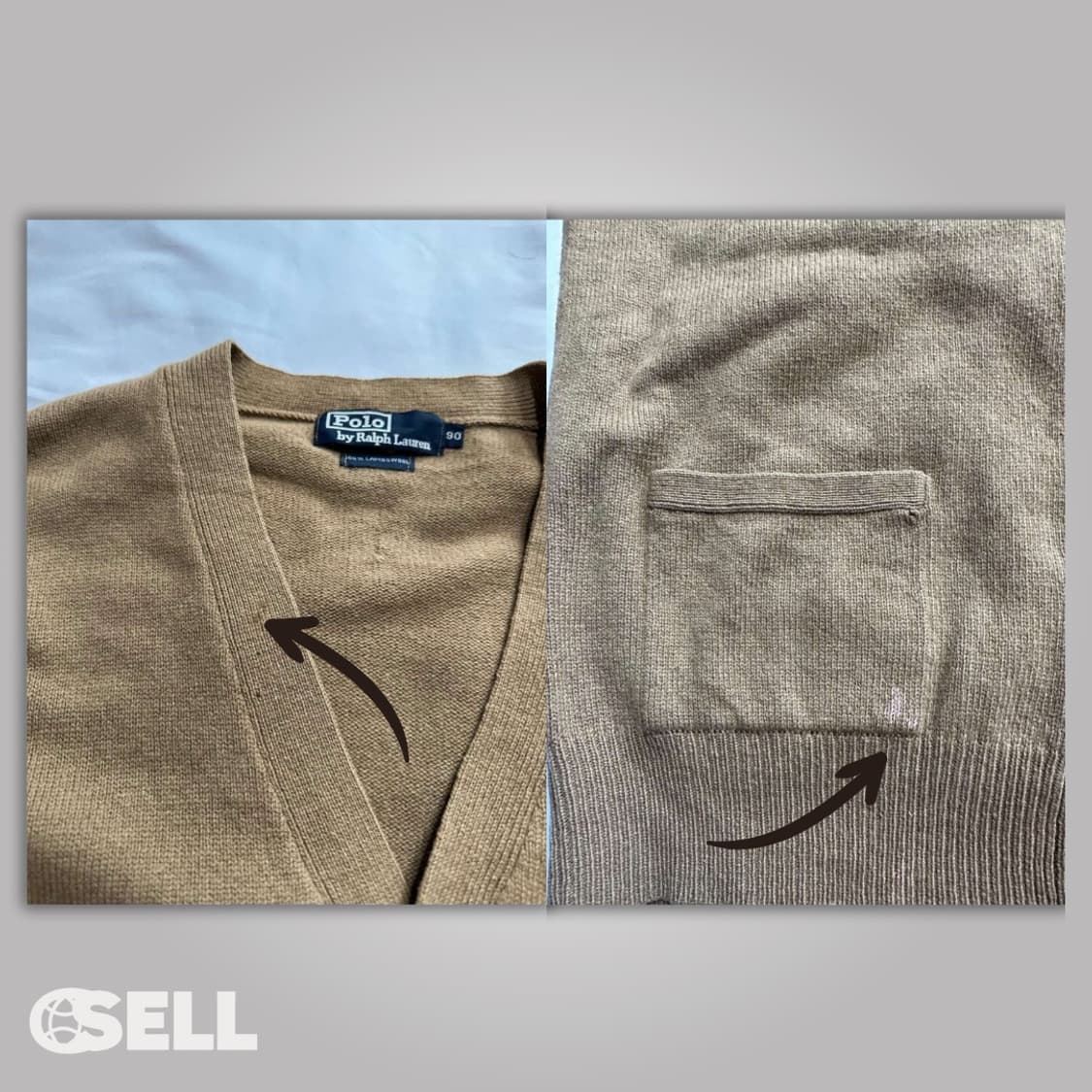 폴로 브라운 가디건 상품이미지4