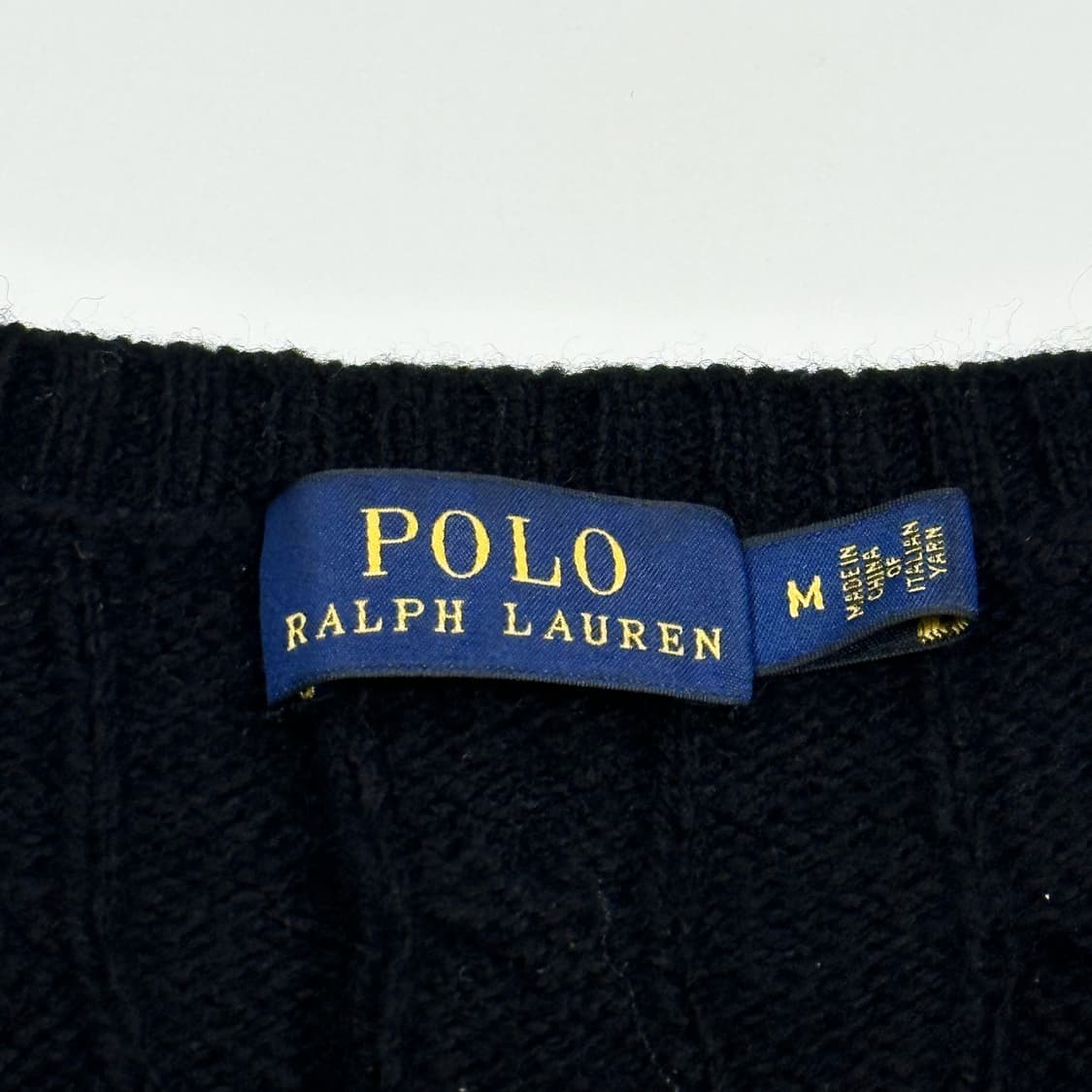 폴로 랄프로렌 클래식 브이넥 케이블 니트 블랙 M 상품이미지5