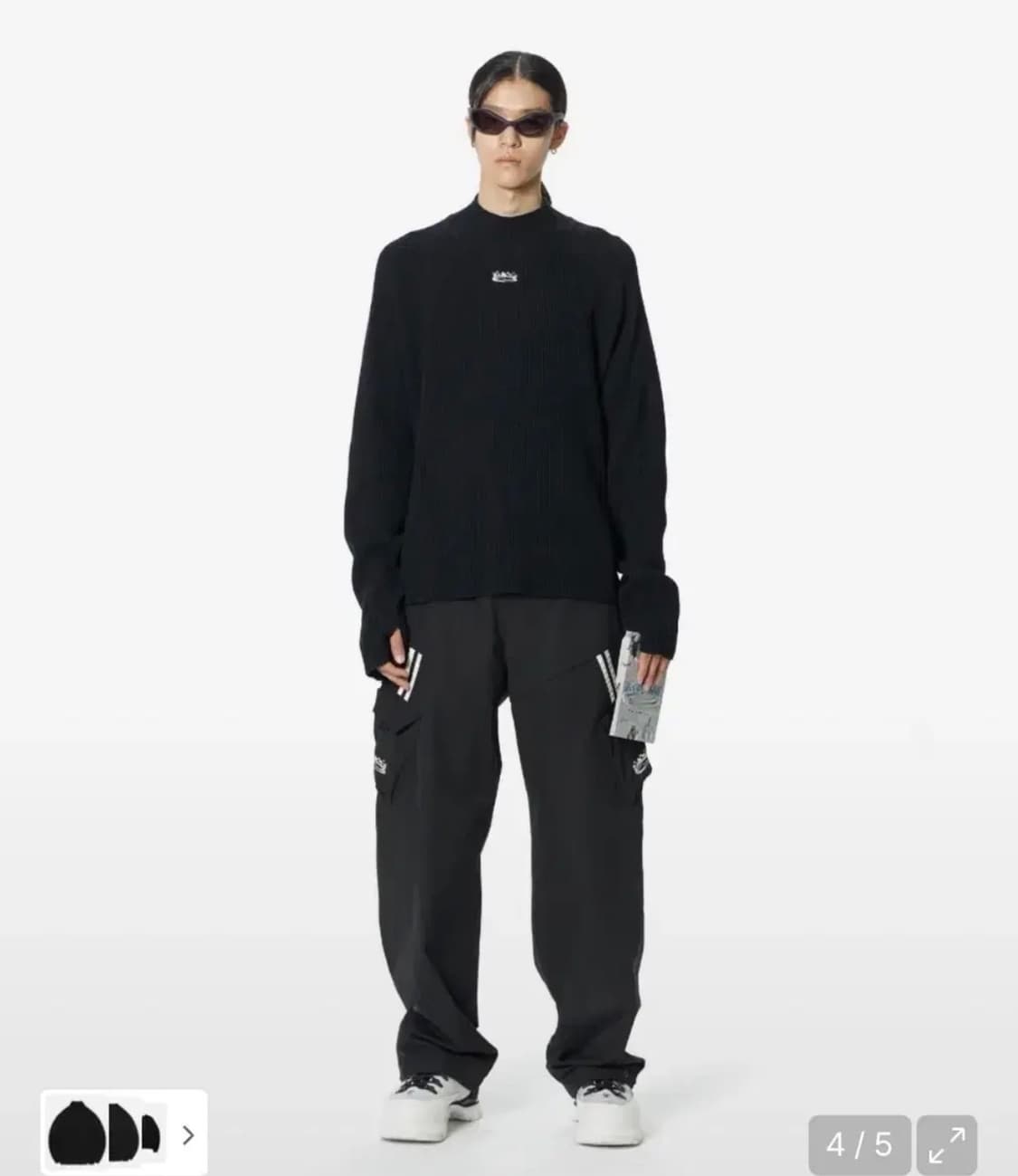 오프닝프로젝트 OG 로고 블랙 니트 2사이즈 (XL) 상품이미지3