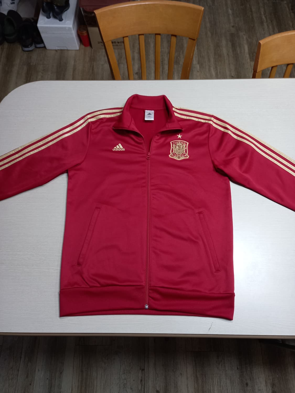 XL105 adidas 봄가을용 트레이닝상의 버건디 XL-466 상품이미지1