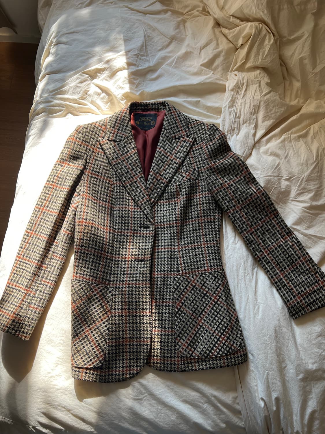 빈티지 체크 모직 자켓(EU40) 상품이미지1