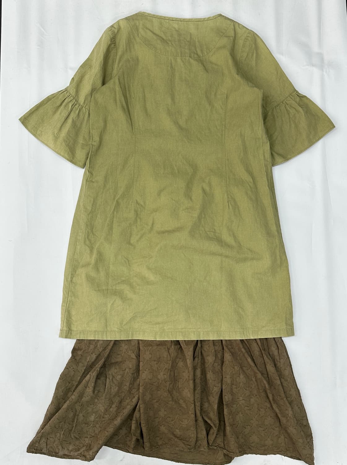 🍵하구미의 에스닉 그런지 코디세트🍵 말차맛 히피 7부 원피스 카키 상품이미지3