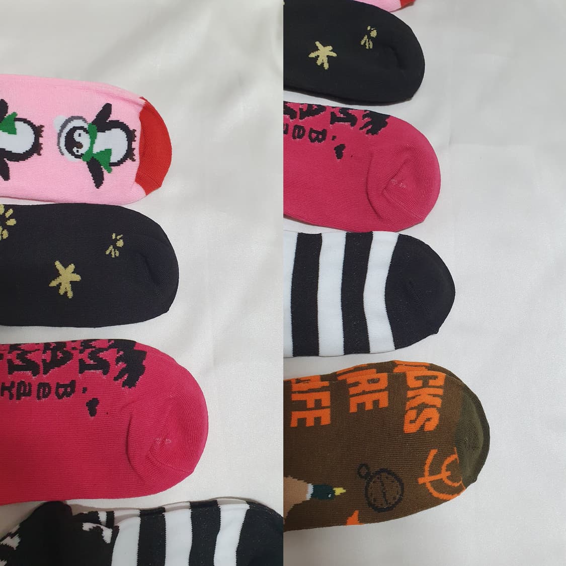 5컬레 가격~ 핑크 블랙 브라운 펭귄 호박 할로윈 에이치앤엠 양말  상품이미지6