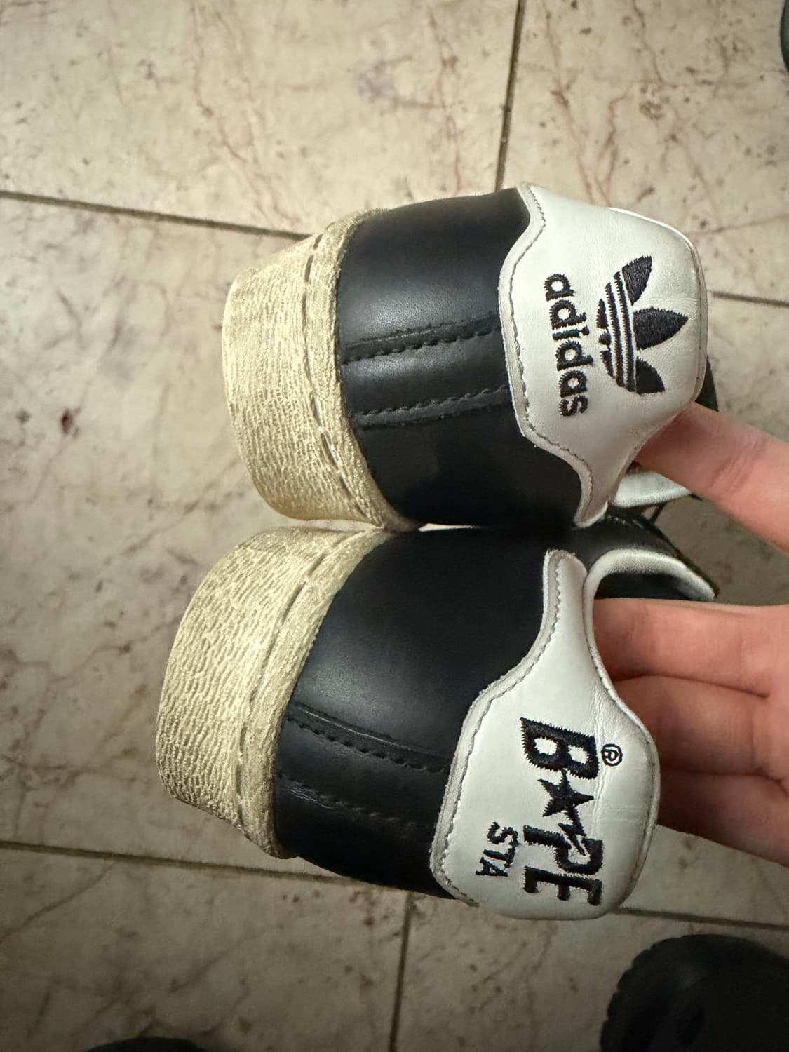 아디다스 x 베이프 슈퍼스타 80s 코어 블랙 오프 화이트 상품이미지4