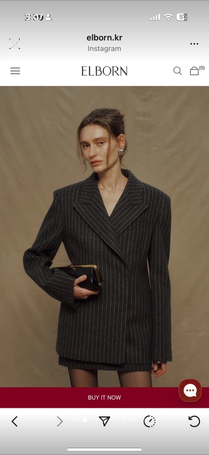 ELBORN 엘보른  스트라이프 하프 코트 34 상품이미지3