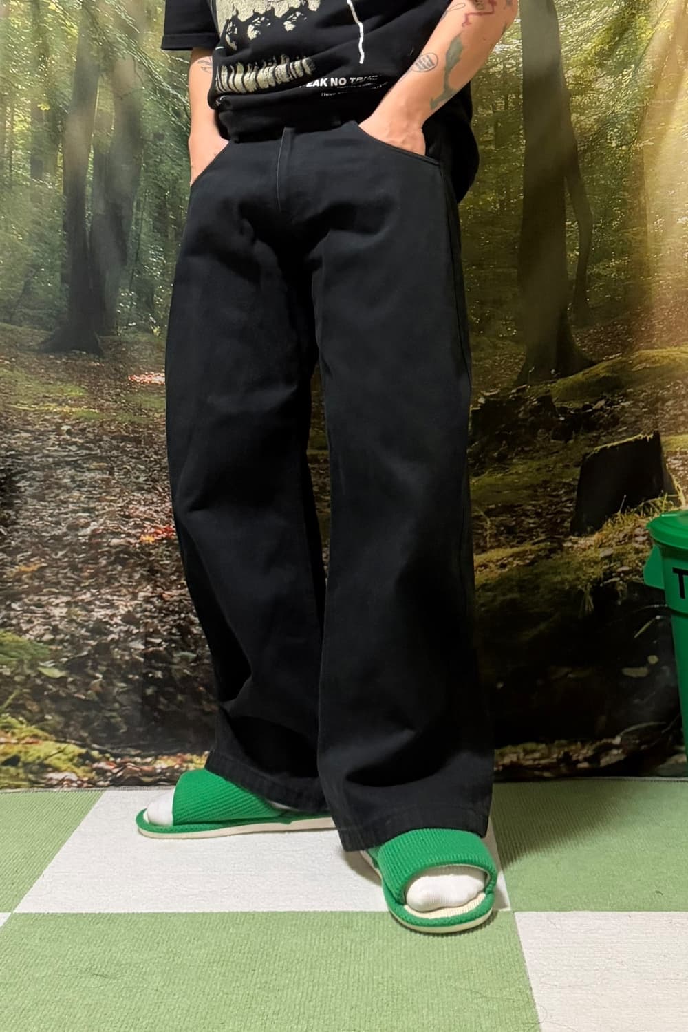 요지야마모토 와이즈 언밸런스 포켓 와이드 팬츠 상품이미지2