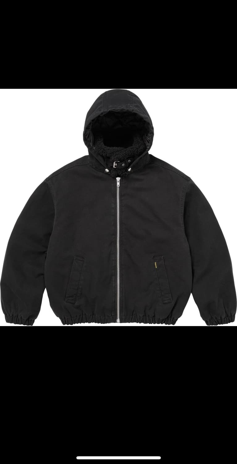 슈프림 포우 셔링 라인드 봄버 자켓 블랙 - 25FW 상품이미지4