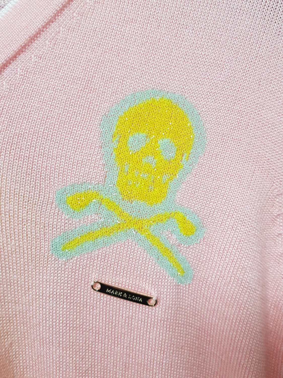 [여95/정품] MARK & LONA 핑크색 브이넥 니트 상품이미지3