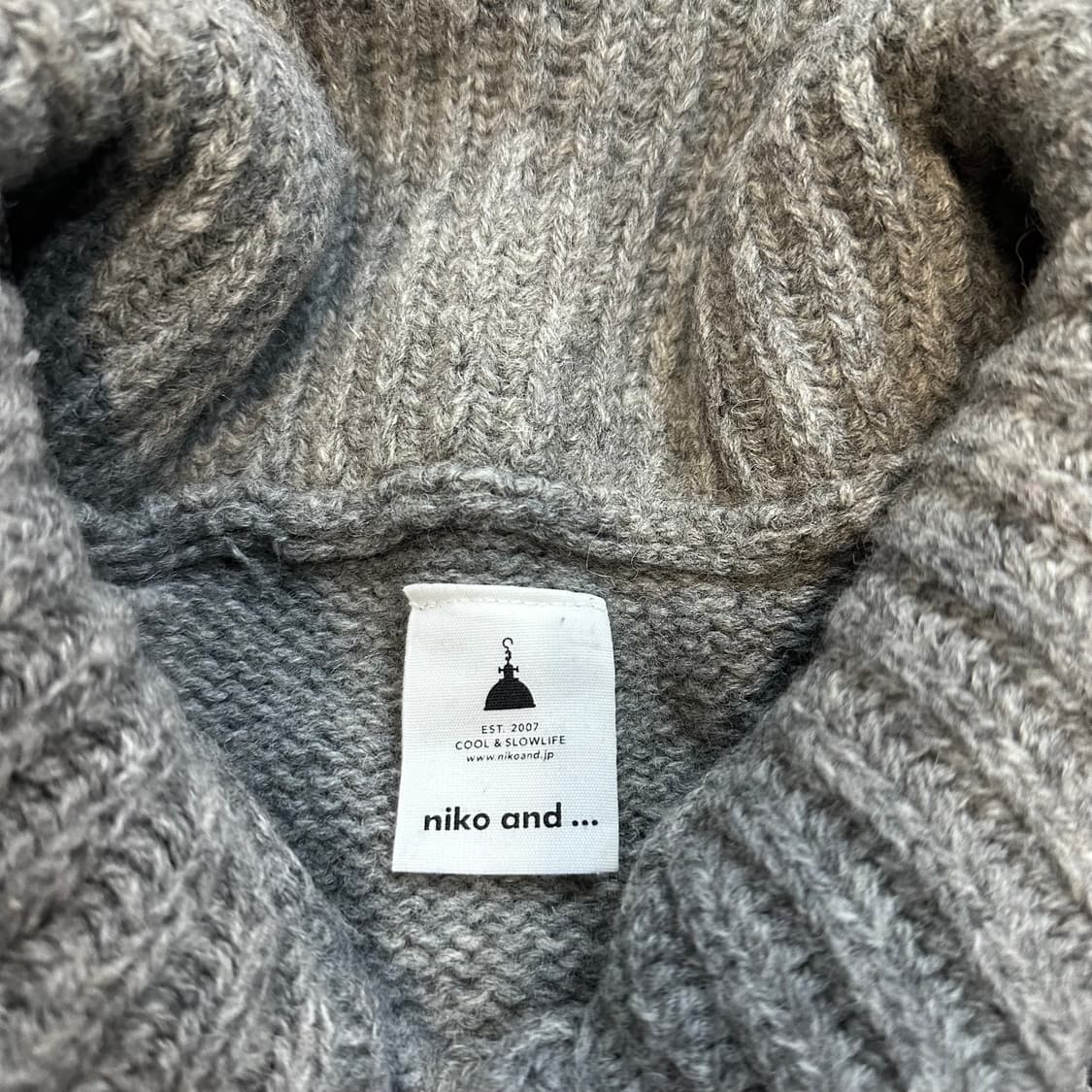 니코앤드 노르딕패턴 회색 숄카라 울 가디건S 상품이미지2