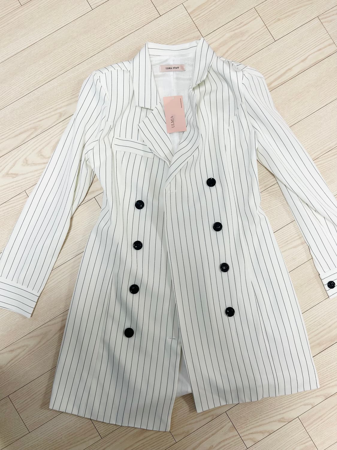 율미아스탭 포커스 더블버튼테일러드원피스 정장 원피스 상품이미지2