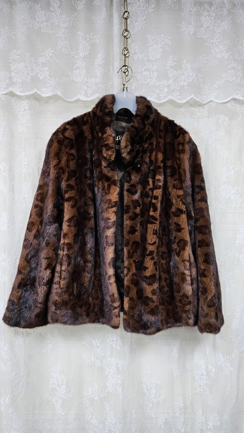 레오파드 무늬 밍크 코트 상품이미지1