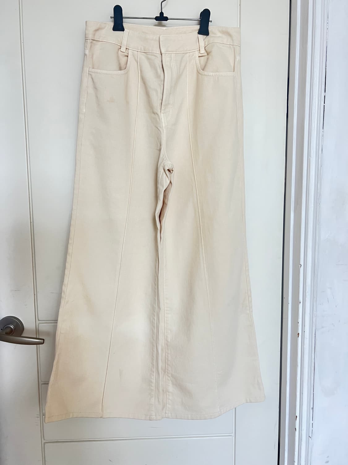 마시모두띠 크림색 와이드 레그 진 상품이미지1