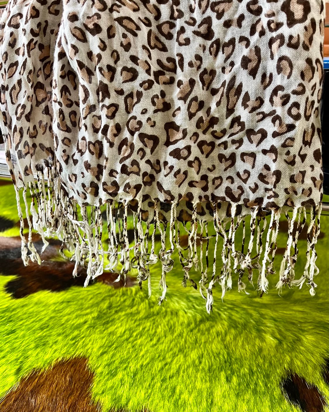 JPN Vintage Leopard Long Knit Scarf 상품이미지6