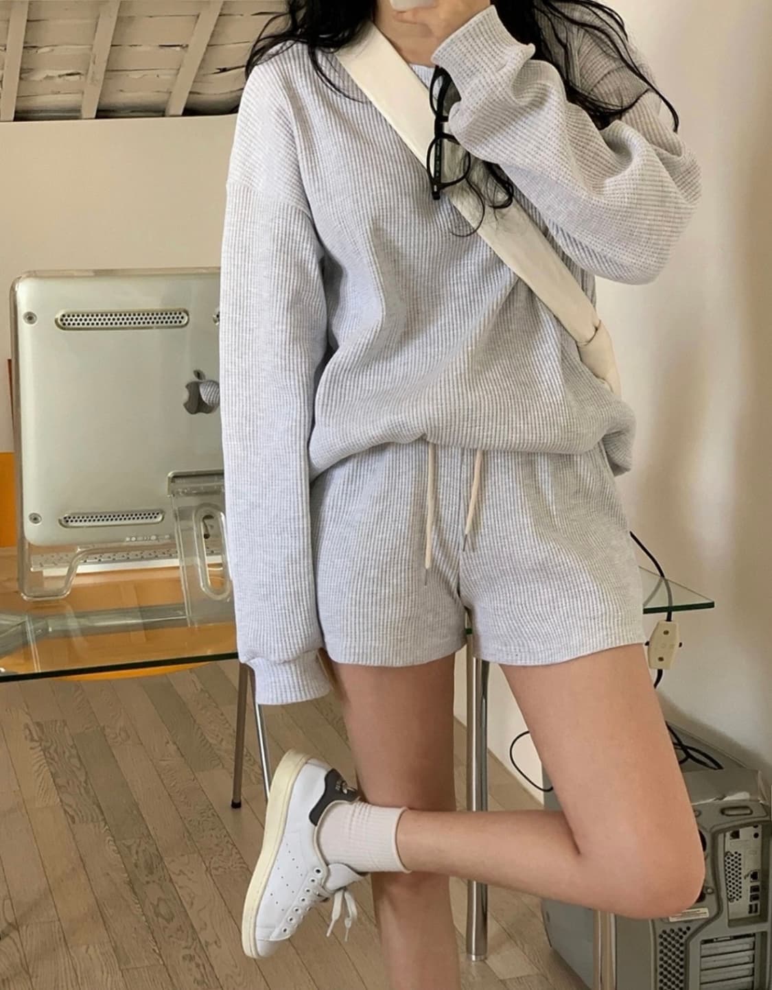 트렌디어패럴 와플맨투맨 새상품 상품이미지5