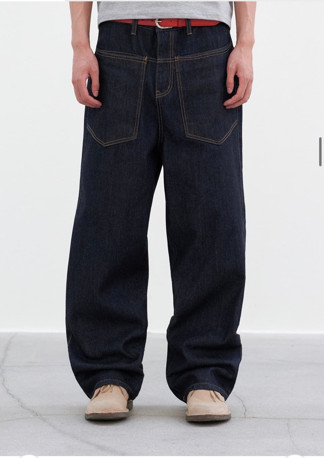 (새상품) 르아르 - 커브드 와이드 생지 데님 팬츠 상품이미지7