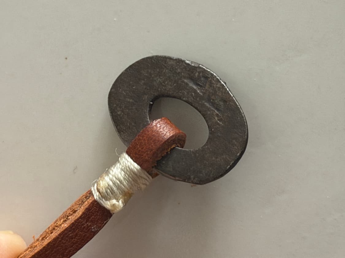 빈티지 레더 스트랩 우드 디스크 목걸이 상품이미지2