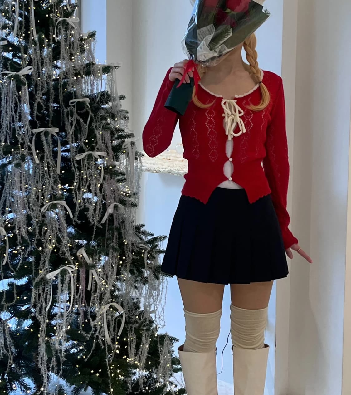 마가린핑거스 리본 가디건 니트 SCALLOP RIBBON CARDIGAN 상품이미지2