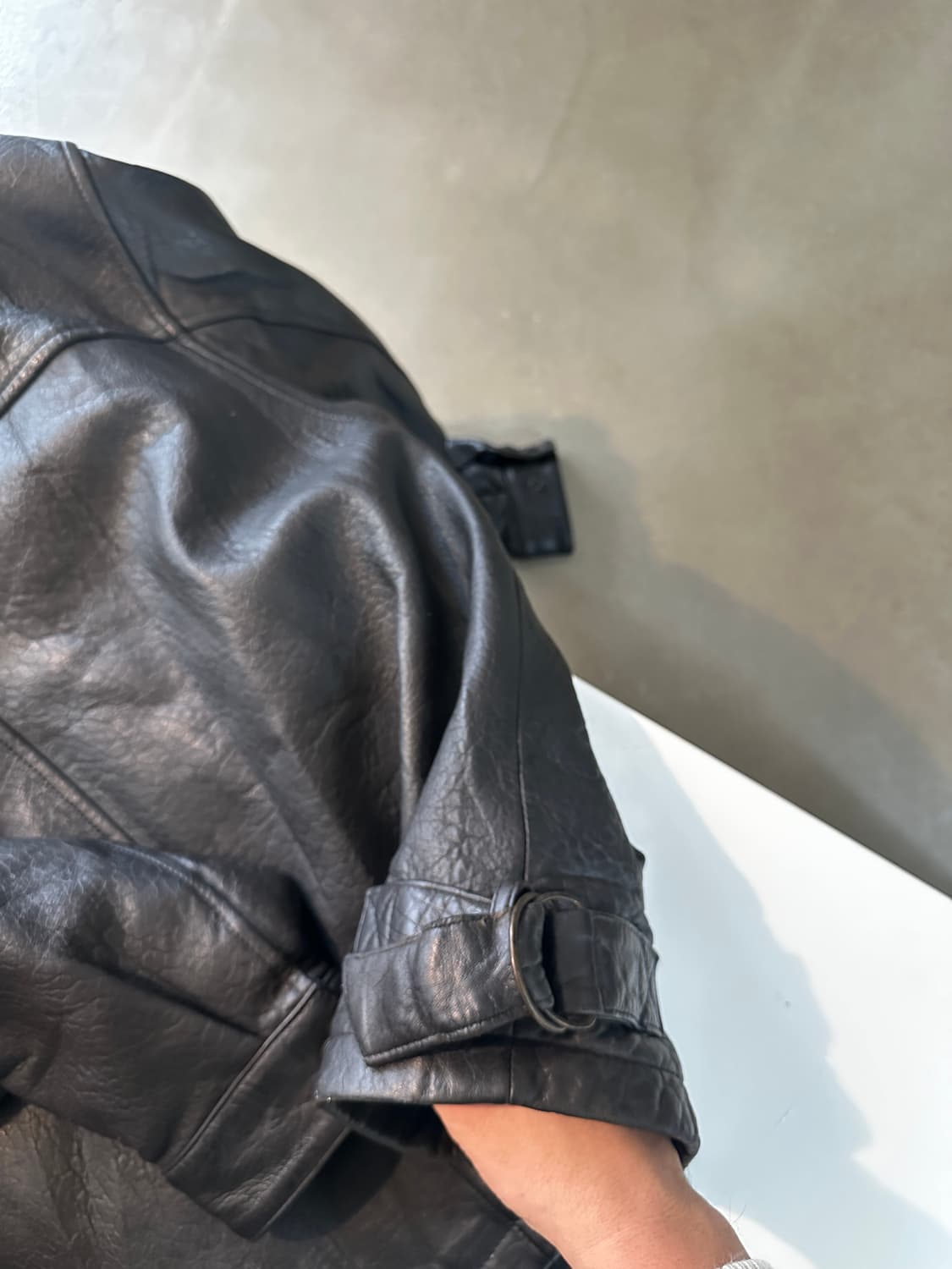 클래식 와이드 레더 자켓 상품이미지7