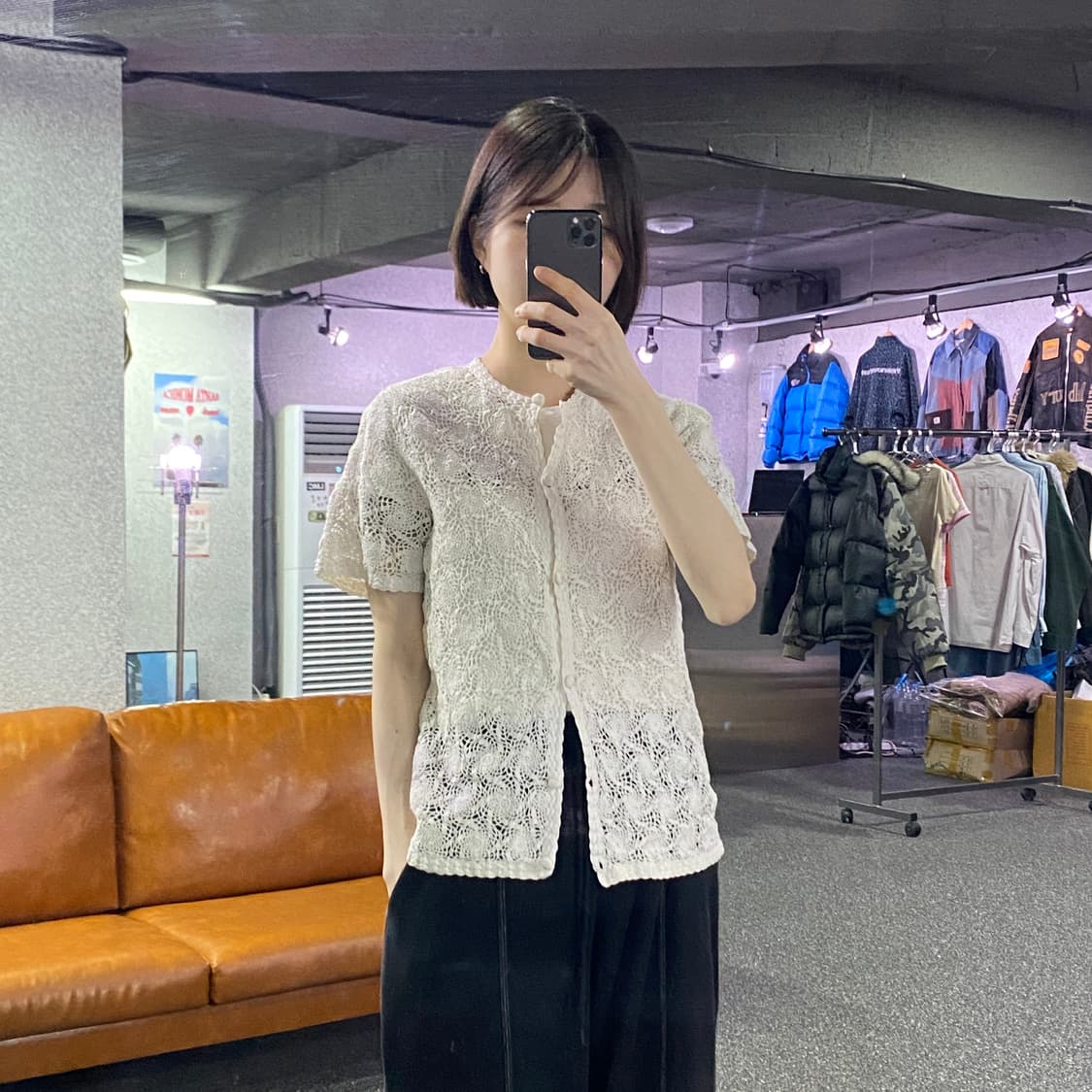 빈티지 코튼 핸드메이드 니팅 가디건B3791 상품이미지1