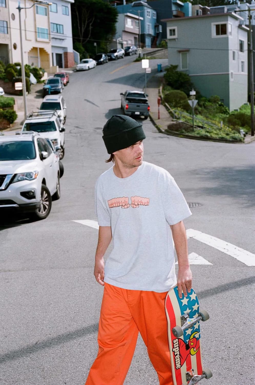 슈프림 x 토이머신 피스트 티셔츠 버건디 L   상품이미지5