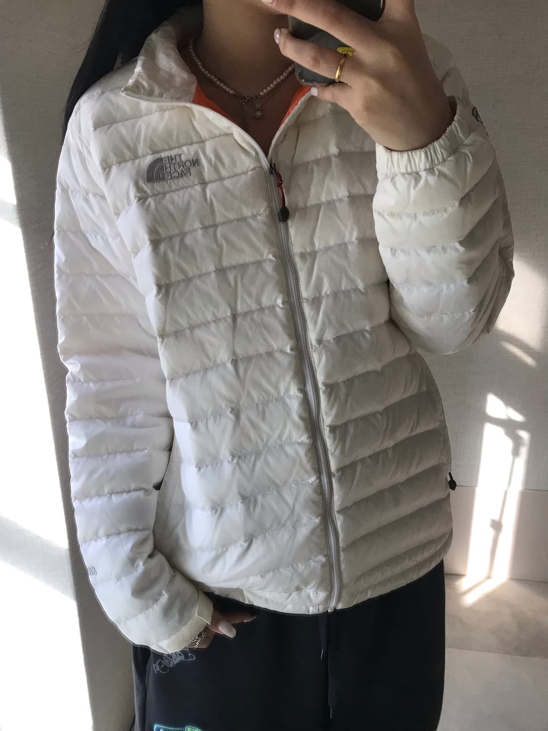 노페 아이보리 실버 경량패딩 상품이미지4