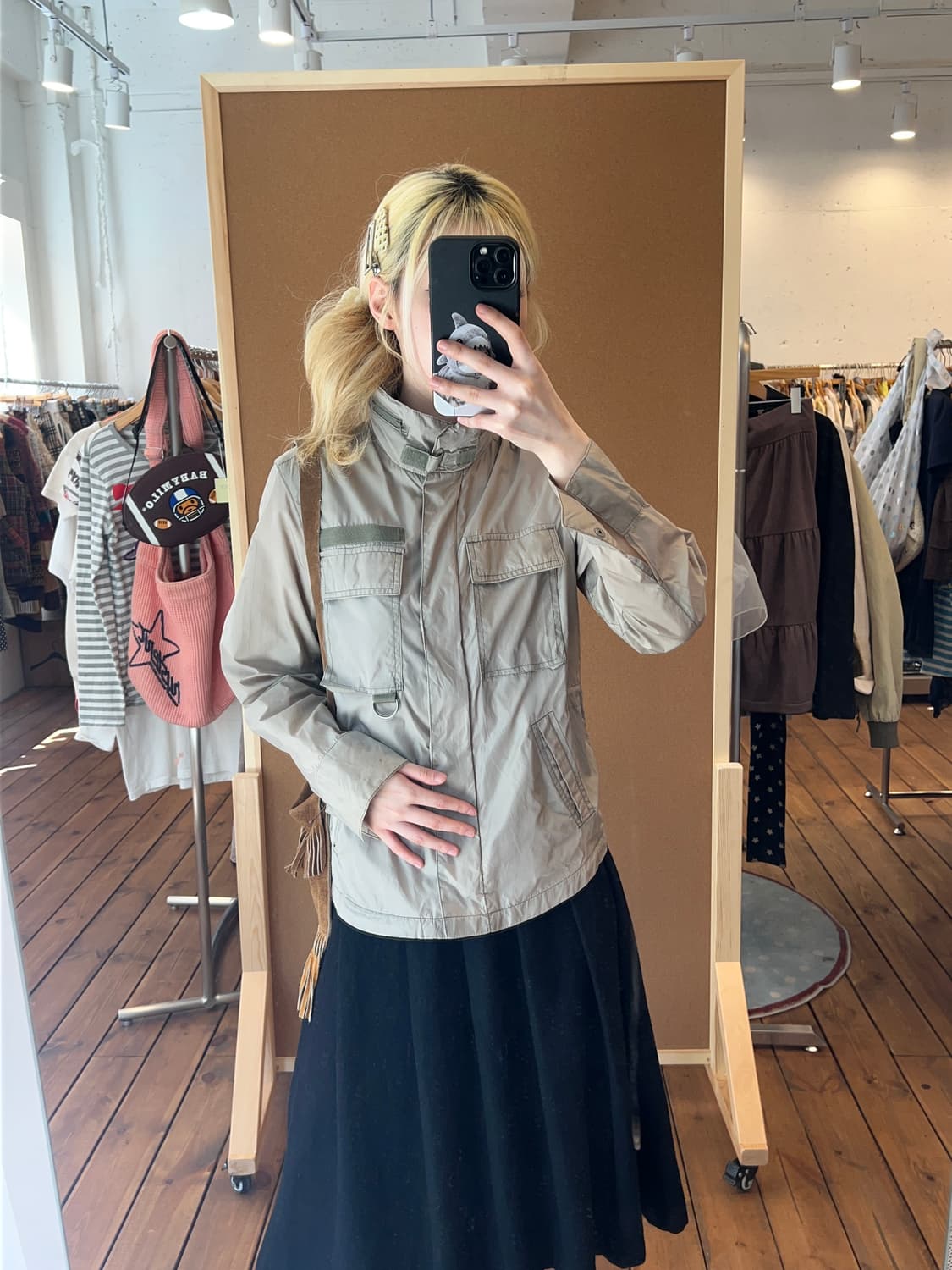 갭 베이지 나일론 카고 자켓 상품이미지3