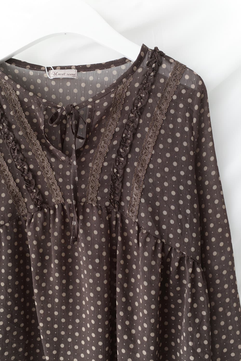 dot see-through blouse 상품이미지2