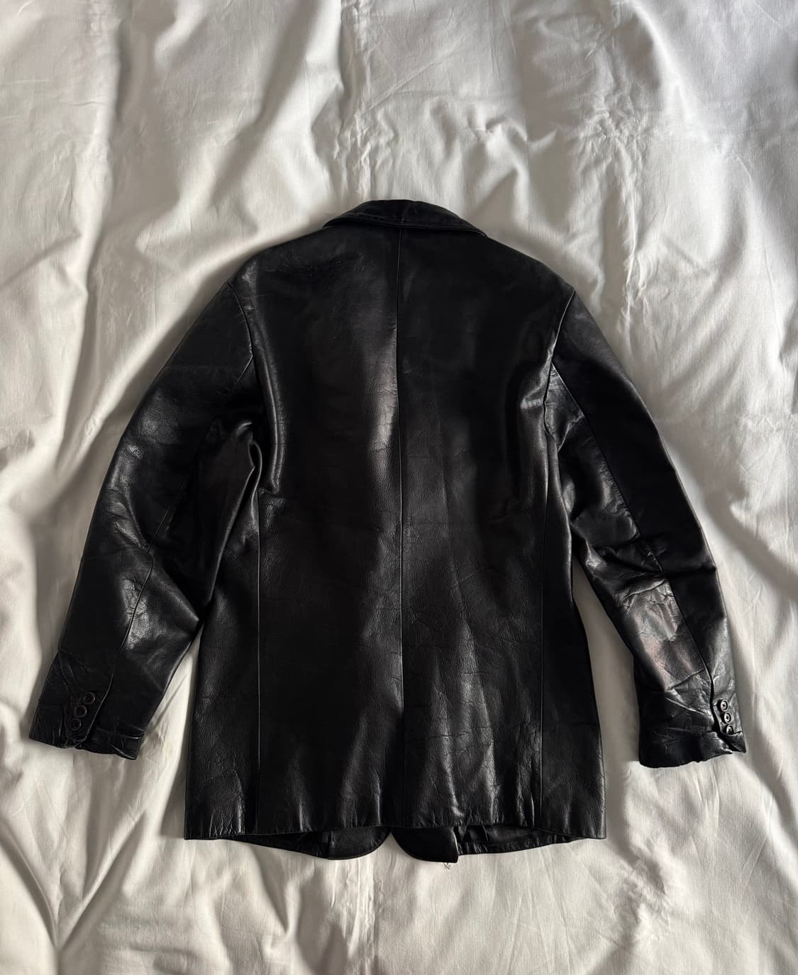 [M] 올드갭 싱글 레더 하프 자켓 상품이미지2