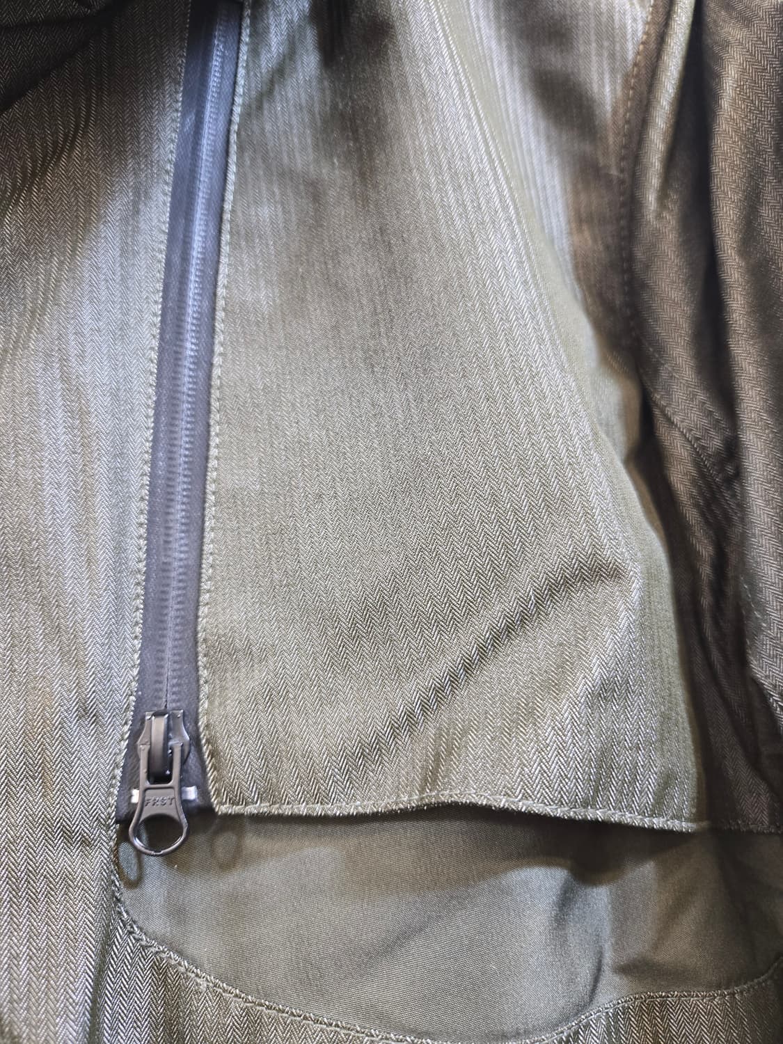 프래크스톤 카키색 퍼 후드 롱 패딩 점퍼 상품이미지4