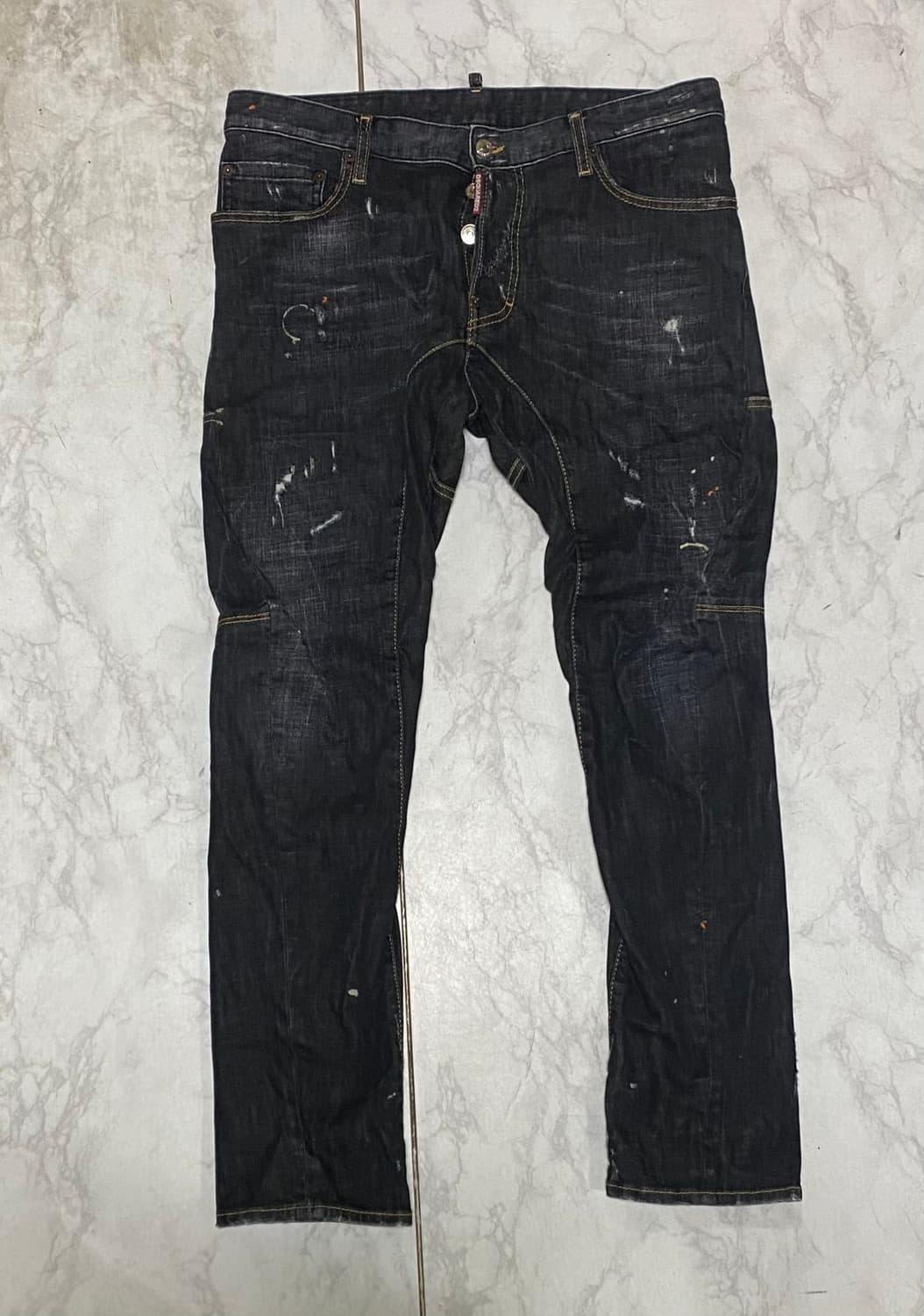 디스퀘어드2 블랙 워싱 데님 청바지 34 인치 상품이미지1