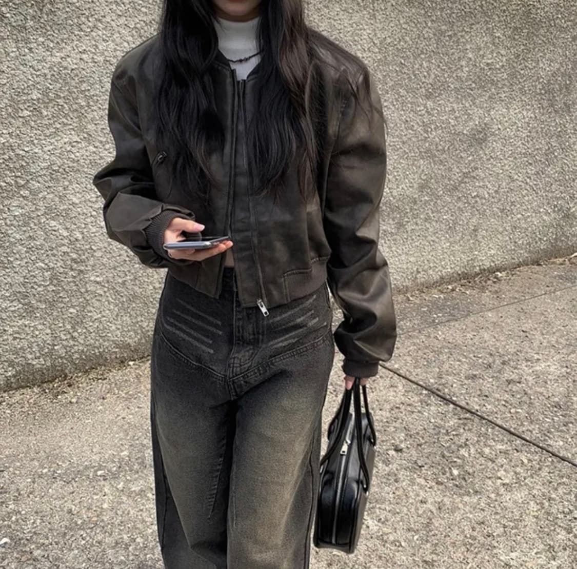 애니원모어 사루 레더 블루종 자켓 레더 점퍼 상품이미지4