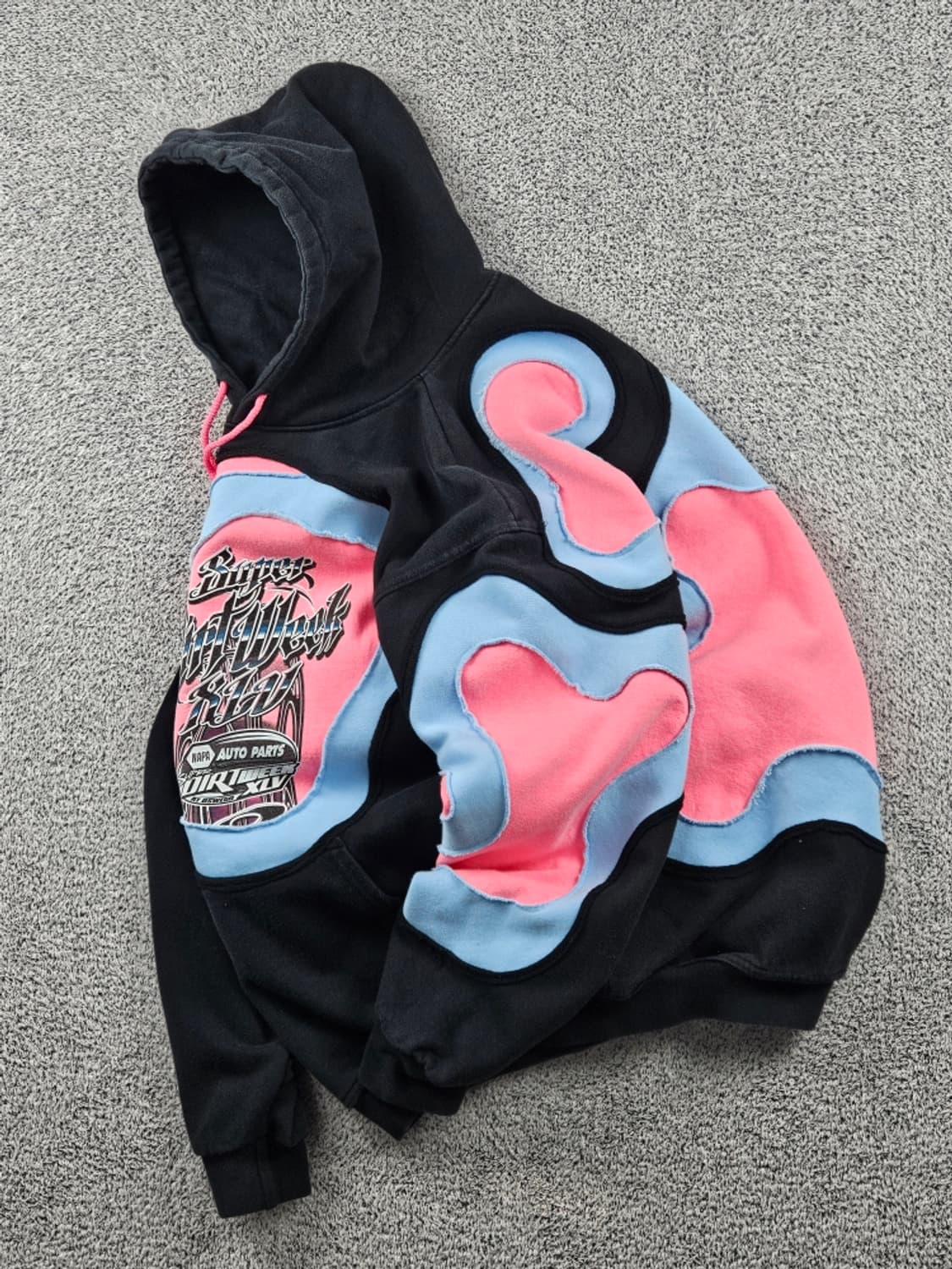 레이싱 프린팅 아플리케 커스텀 후드 티셔츠 ( M ) / 9324 상품이미지3