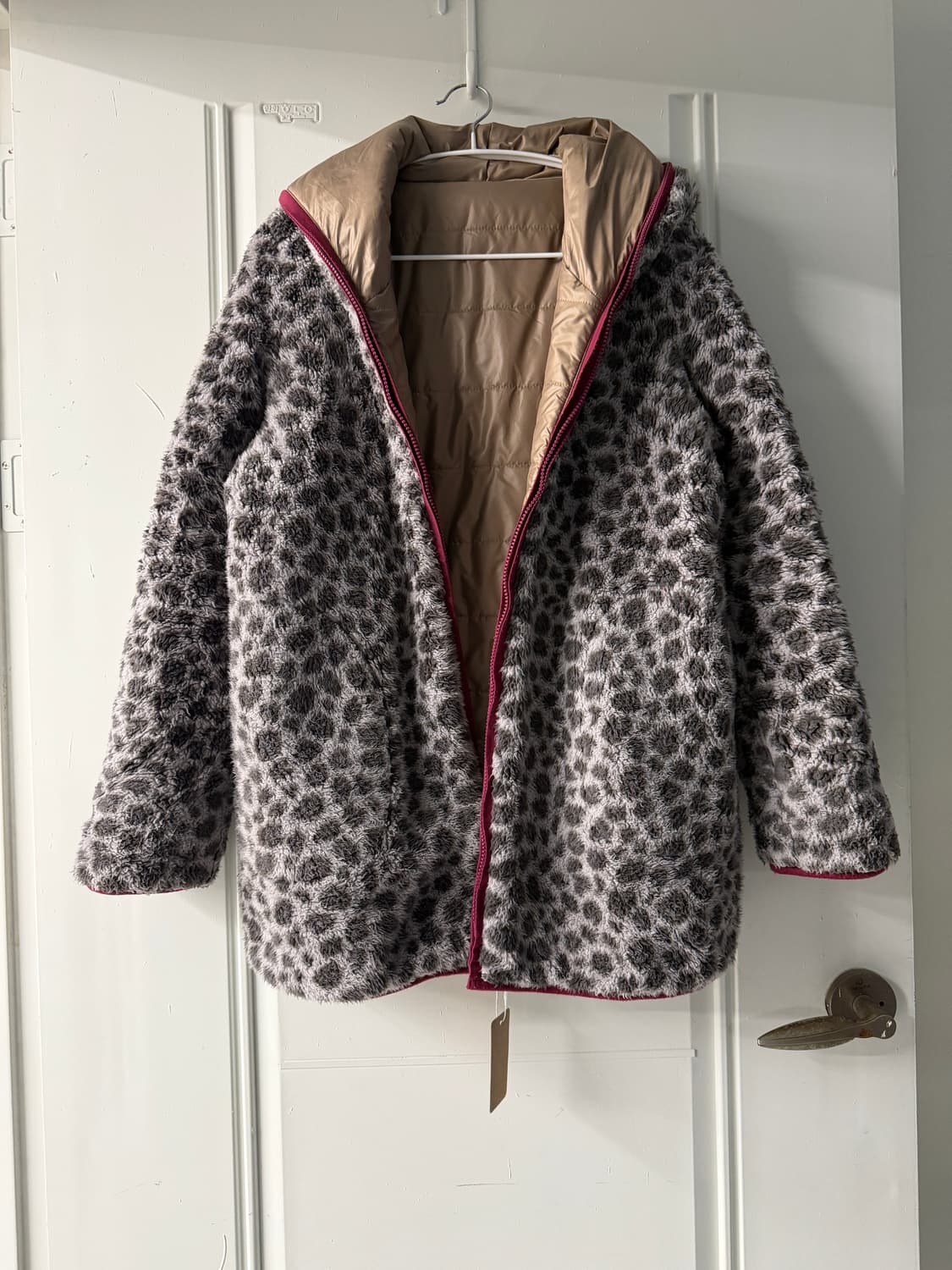 일본빈티지 갸루 리버시블 호피 점퍼 상품이미지5